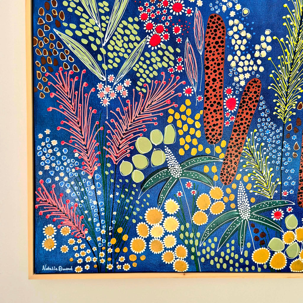 Midnight Grevillea | Pine Frame | 104.5cm X 104.5cm