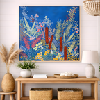 Midnight Grevillea | Pine Frame | 104.5cm X 104.5cm
