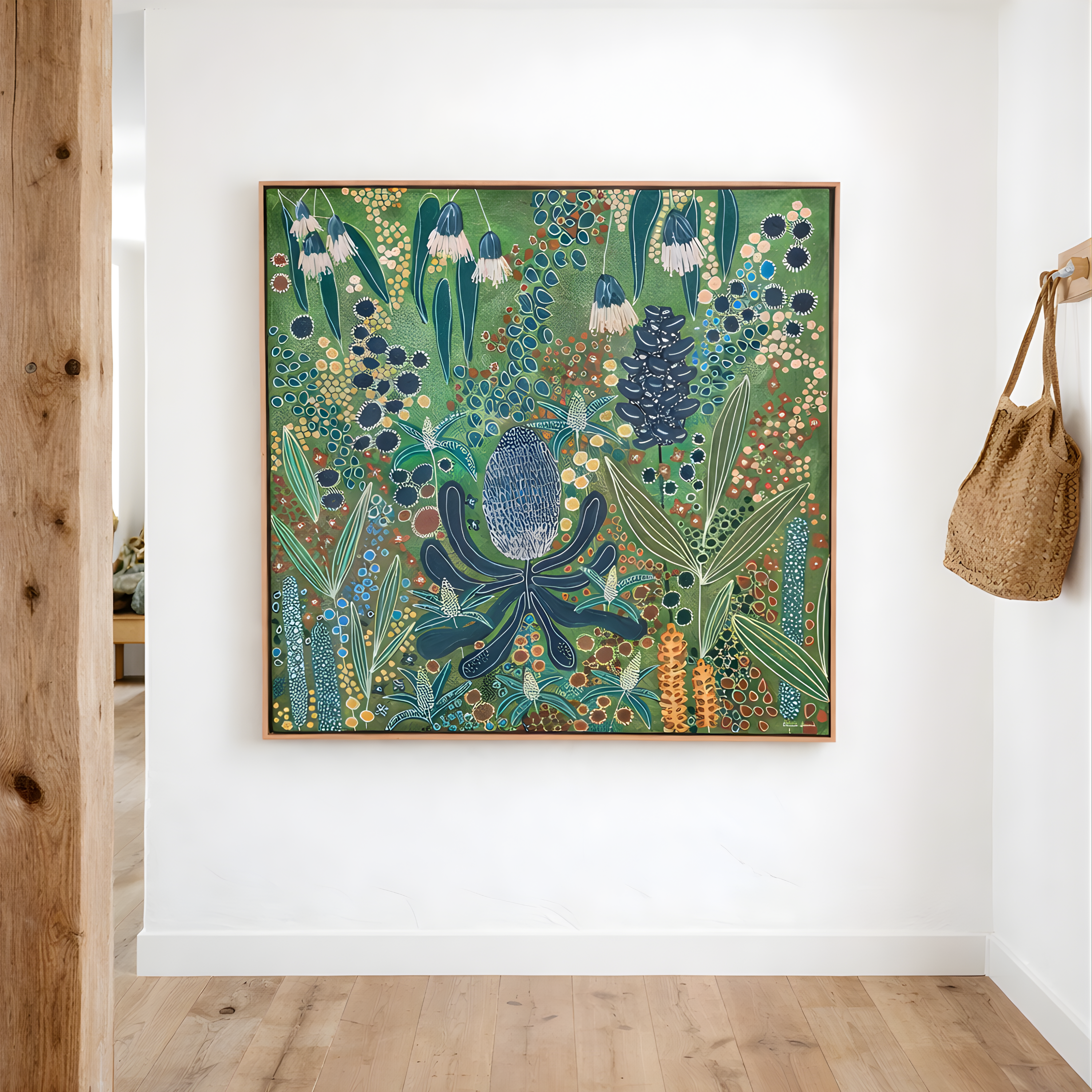 Country Bloom | Natural Oak Frame | 103cm x 103cm