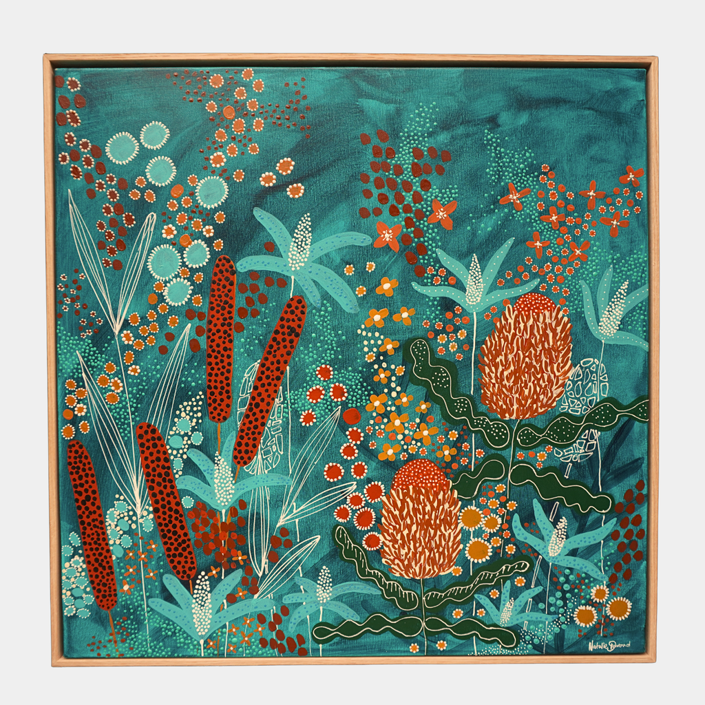 Under The Teal Sky | Natural Oak Frame | 83cm x 83cm