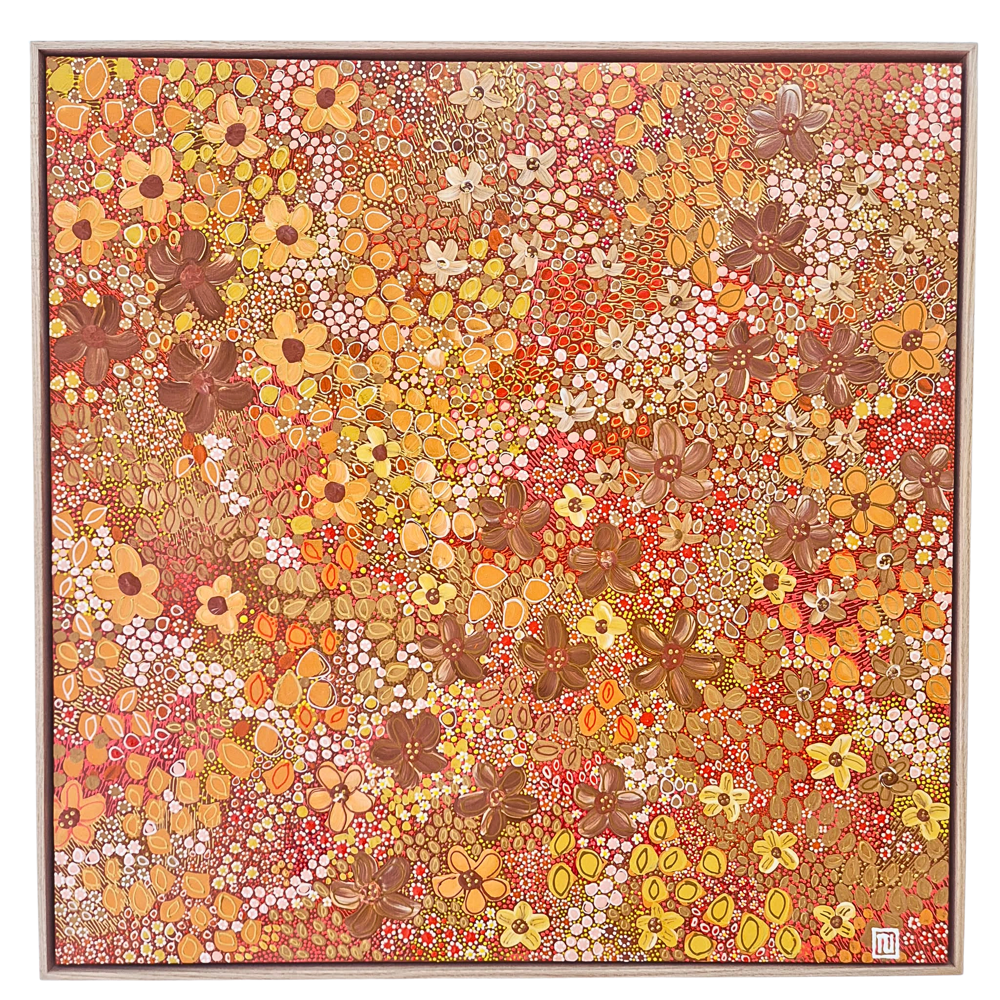 The Autumn Glow | 93cm x 93cm | Framed Natural Timber Oak