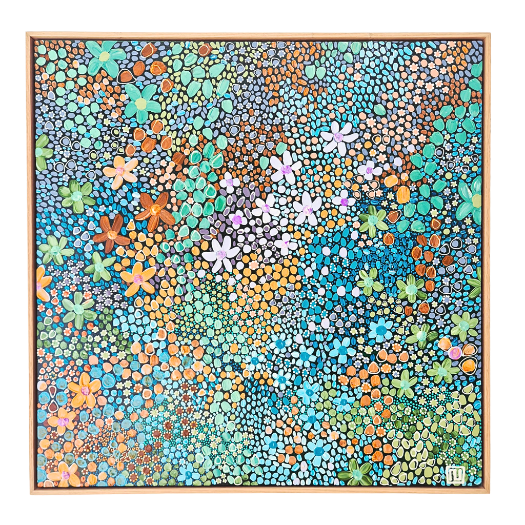 Symphony of Spring | 83cm x 83cm | Framed Natural Timber Oak