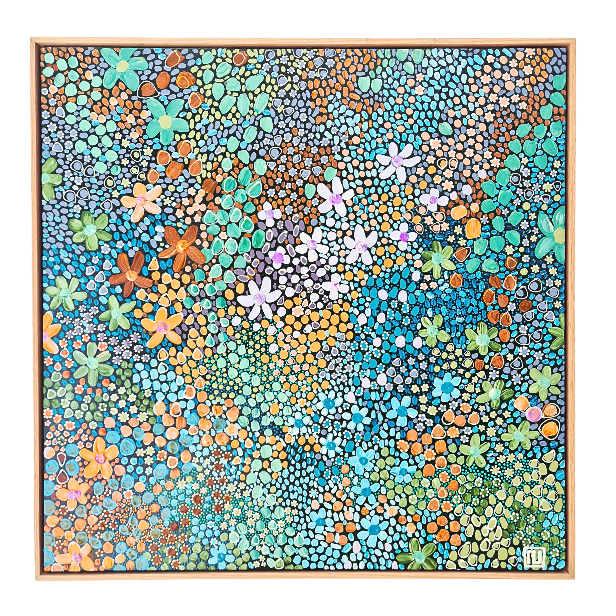 Symphony of Spring | 83cm x 83cm | Framed Natural Timber Oak