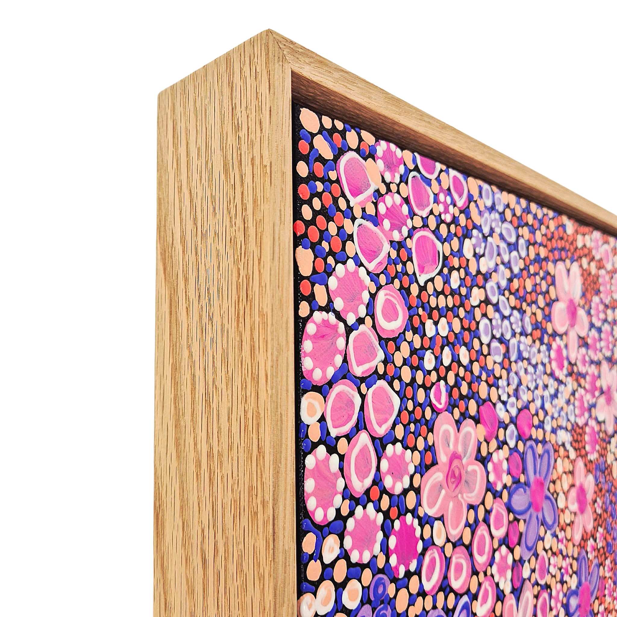 Spring Pink | 38cm x 38cm | Framed Natural Timber Oak
