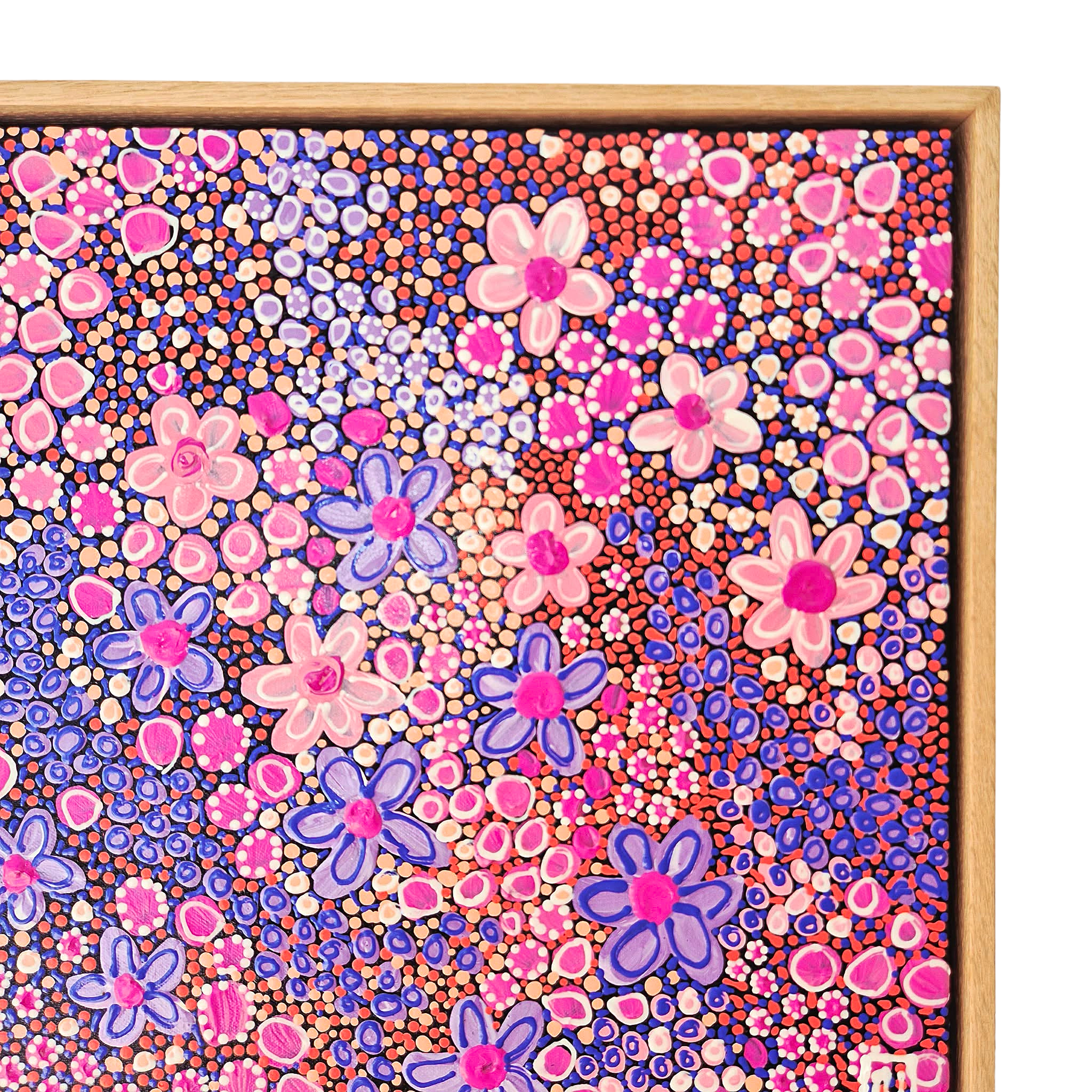 Spring Pink | 38cm x 38cm | Framed Natural Timber Oak