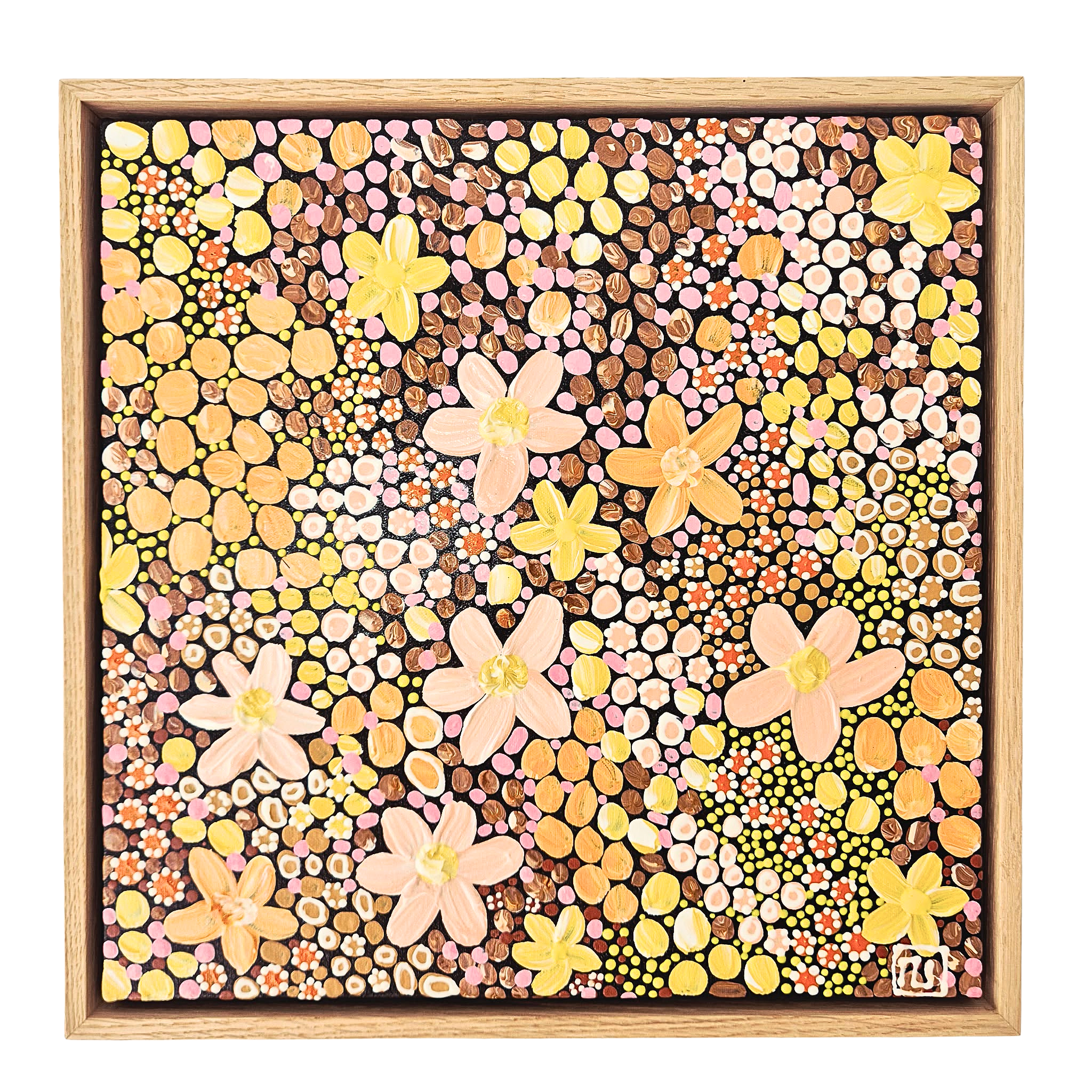 Autumn Honey | 38cm x 38cm | Framed Natural Timber Oak