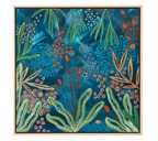 Midnight Wildflowers | 63cm x 63cm | Framed Natural Timber Oak