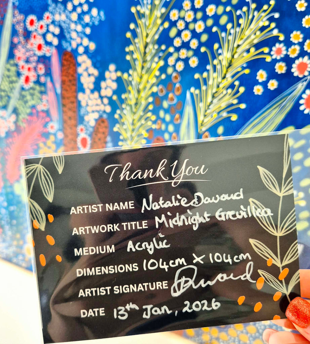 Midnight Grevillea | Pine Frame | 104.5cm X 104.5cm