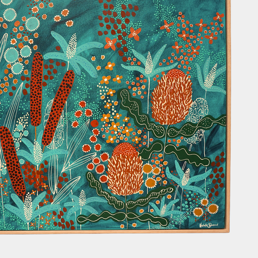 Under The Teal Sky | Natural Oak Frame | 83cm x 83cm