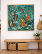 Under The Teal Sky | Natural Oak Frame | 83cm x 83cm