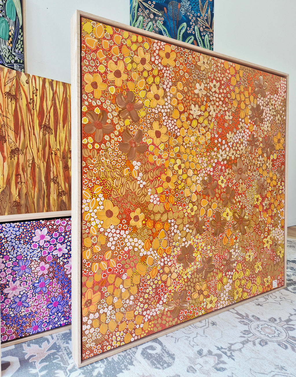 The Autumn Glow | 93cm x 93cm | Framed Natural Timber Oak