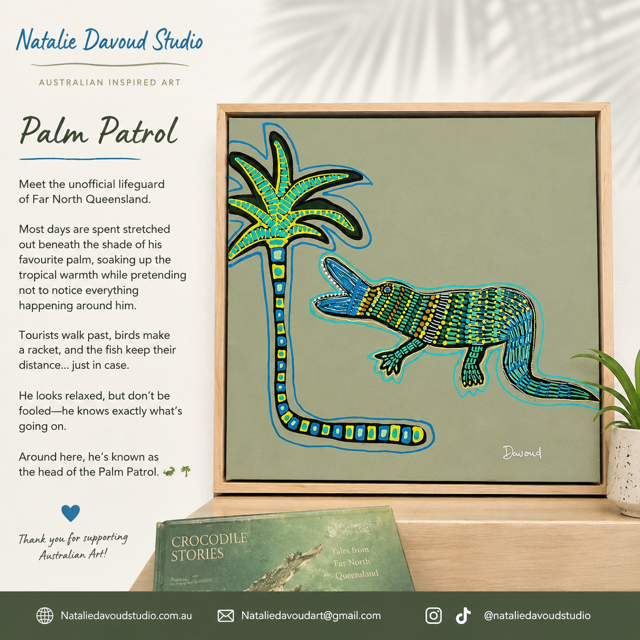 Palm Patrol | 32cm x 32cm | Framed