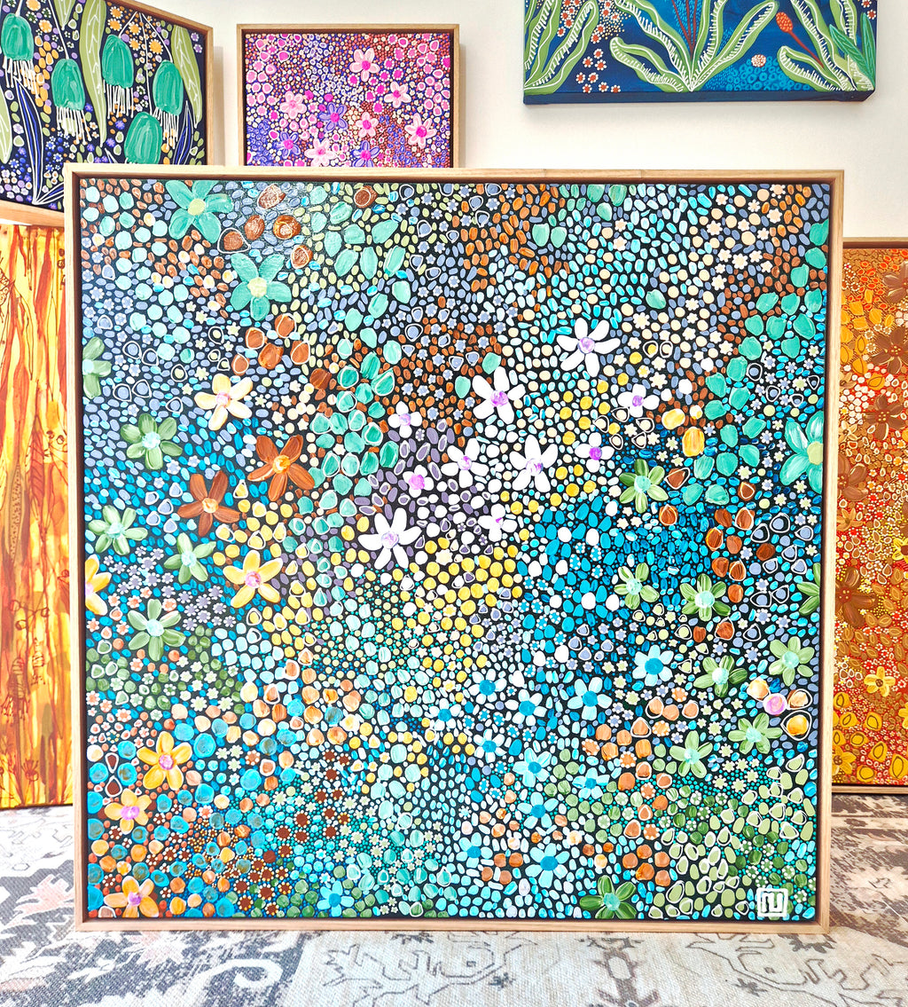 Symphony of Spring | 83cm x 83cm | Framed Natural Timber Oak