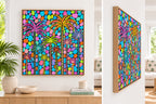 Electric Palms | 100cm x 100cm | Framed