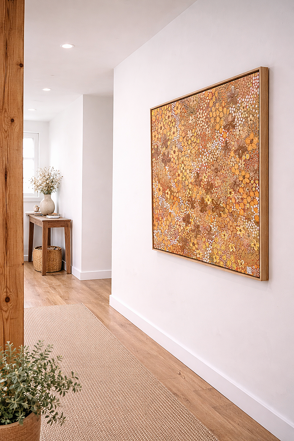 The Autumn Glow | 93cm x 93cm | Framed Natural Timber Oak