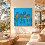 Birds Of A Feather| 83cm x 83cm | Framed