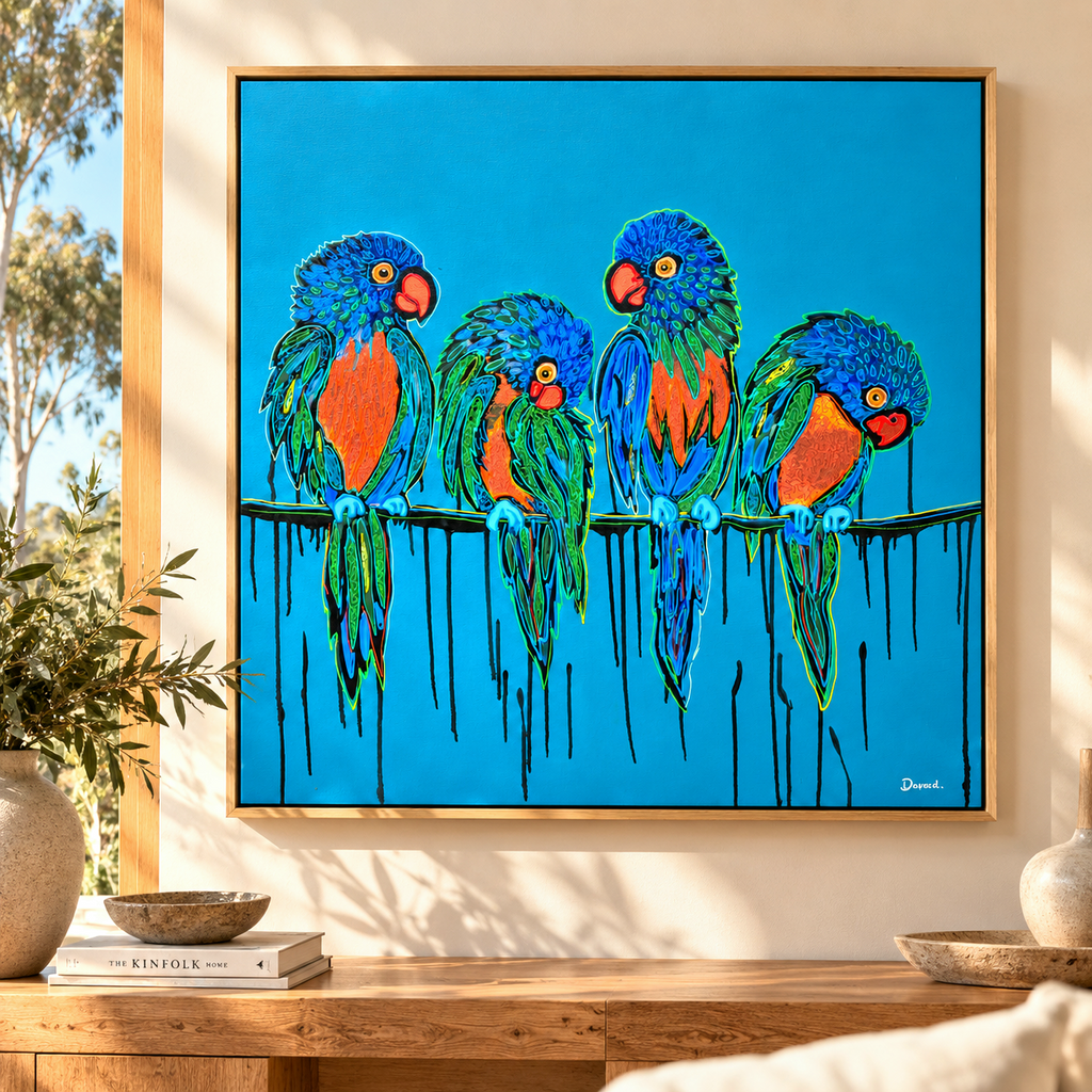 Birds Of A Feather| 83cm x 83cm | Framed